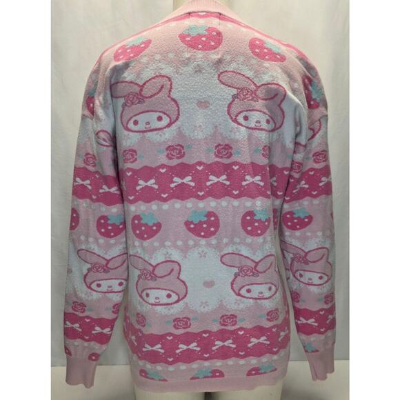 Box Lunch Sanrio My Melody Pink Strawberry Cardigan Sweater Size Small Hot Topic - Picture 7 of 12